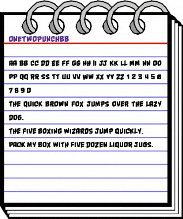 OneTwoPunch BB Regular animated font preview