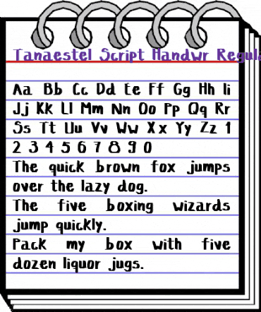 Tanaestel Script Handwritten Regular animated font preview