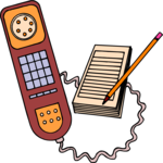 Telephone & Message Pad Clip Art