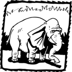 Elephant - Sad Clip Art