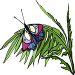 Butterfly & Plant Clip Art