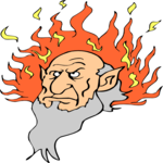 Head with Flames Clip Art