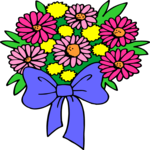 Flowers with Bow Clip Art
