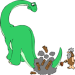 Dinosaur & Caveman 1 Clip Art