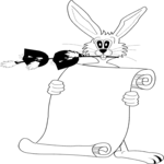 Rabbit with Poster Clip Art