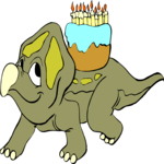 Dinosaur & Cake Clip Art