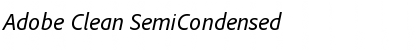 Adobe Clean SemiCondensed Italic Font