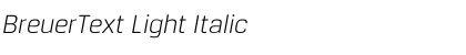 BreuerText Light Italic Font