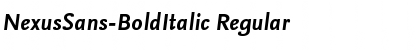 NexusSans-BoldItalic Regular Font