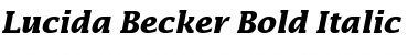 Lucida Becker Bold Italic Font