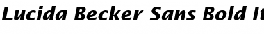 Lucida Becker Sans Bold Italic Font