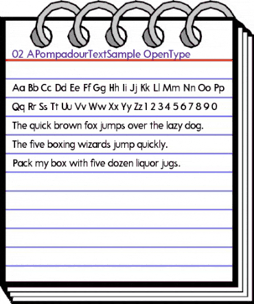 A Pompadour Sample Regular animated font preview