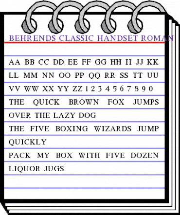 HandsetRoman_ABCDE_test Regular animated font preview