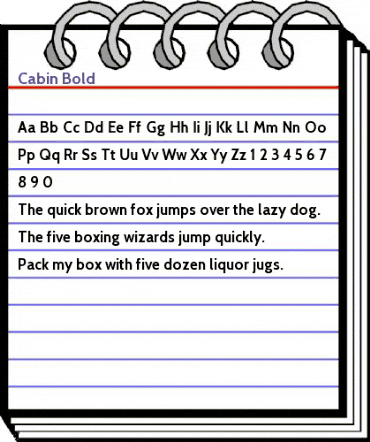 Cabin Bold animated font preview