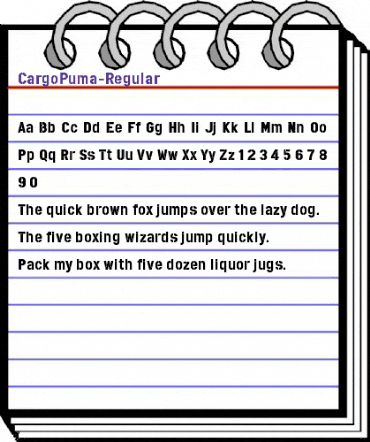 CargoPuma Regular animated font preview