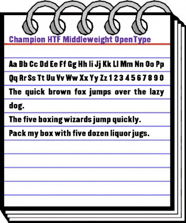 Champion HTF-Middleweight animated font preview