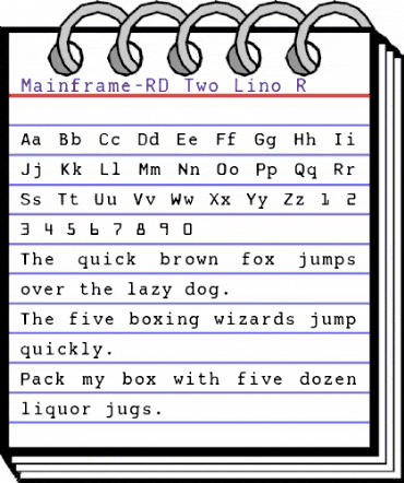 Mainframe-RD Two Lino Regular animated font preview