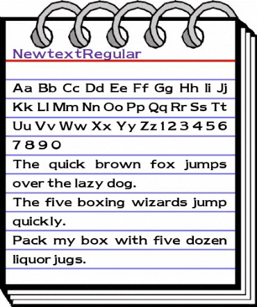 Newtext Regular animated font preview