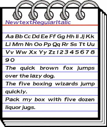 Newtext Regular animated font preview